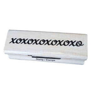 Valentine Love XO Words Craftsmart Border Wood Mounted Rubber Stamp